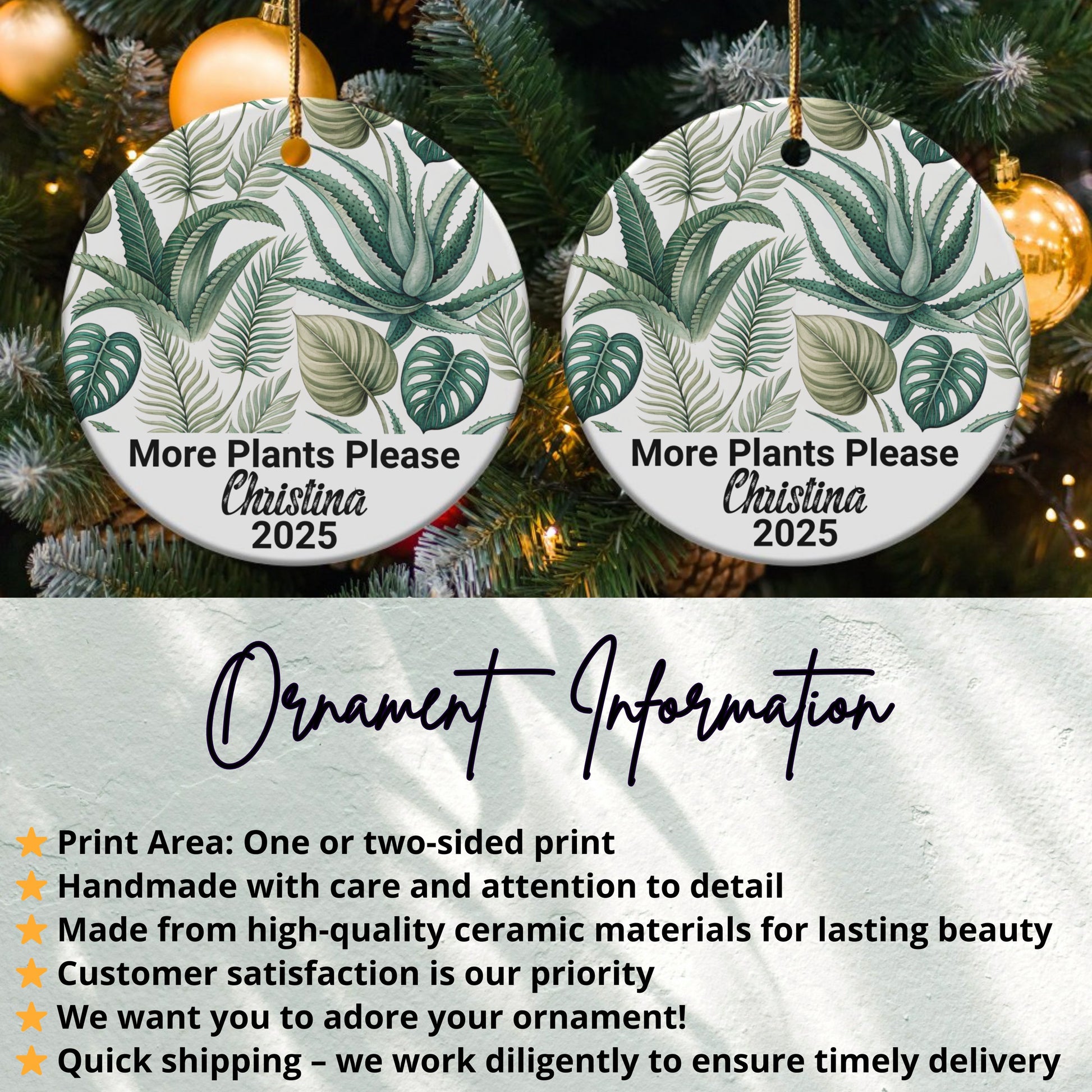Personalized More Plants Please Ornament product