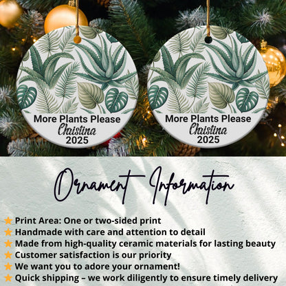 Personalized More Plants Please Ornament product