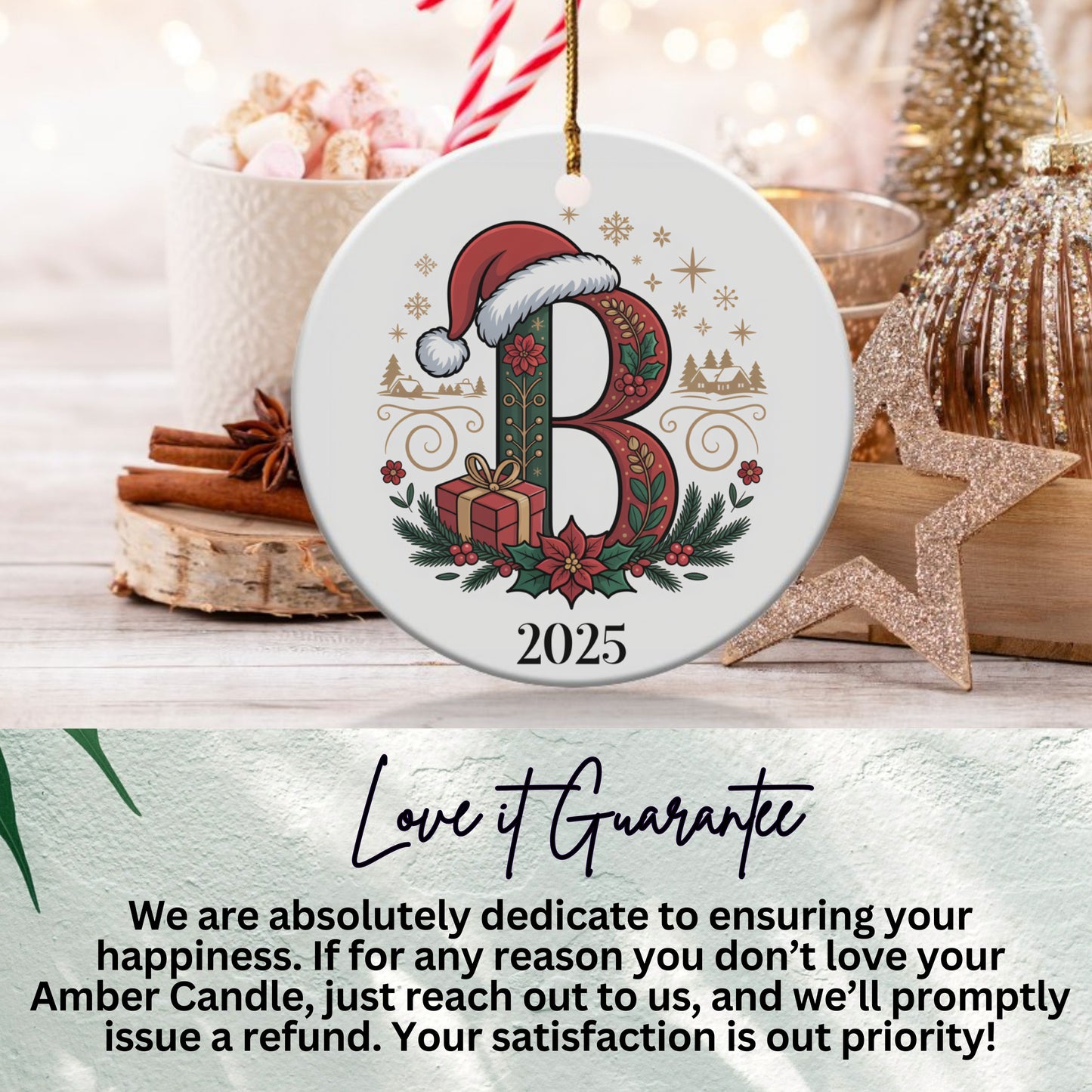 Personalized 2025 Christmas Initial Ornament product