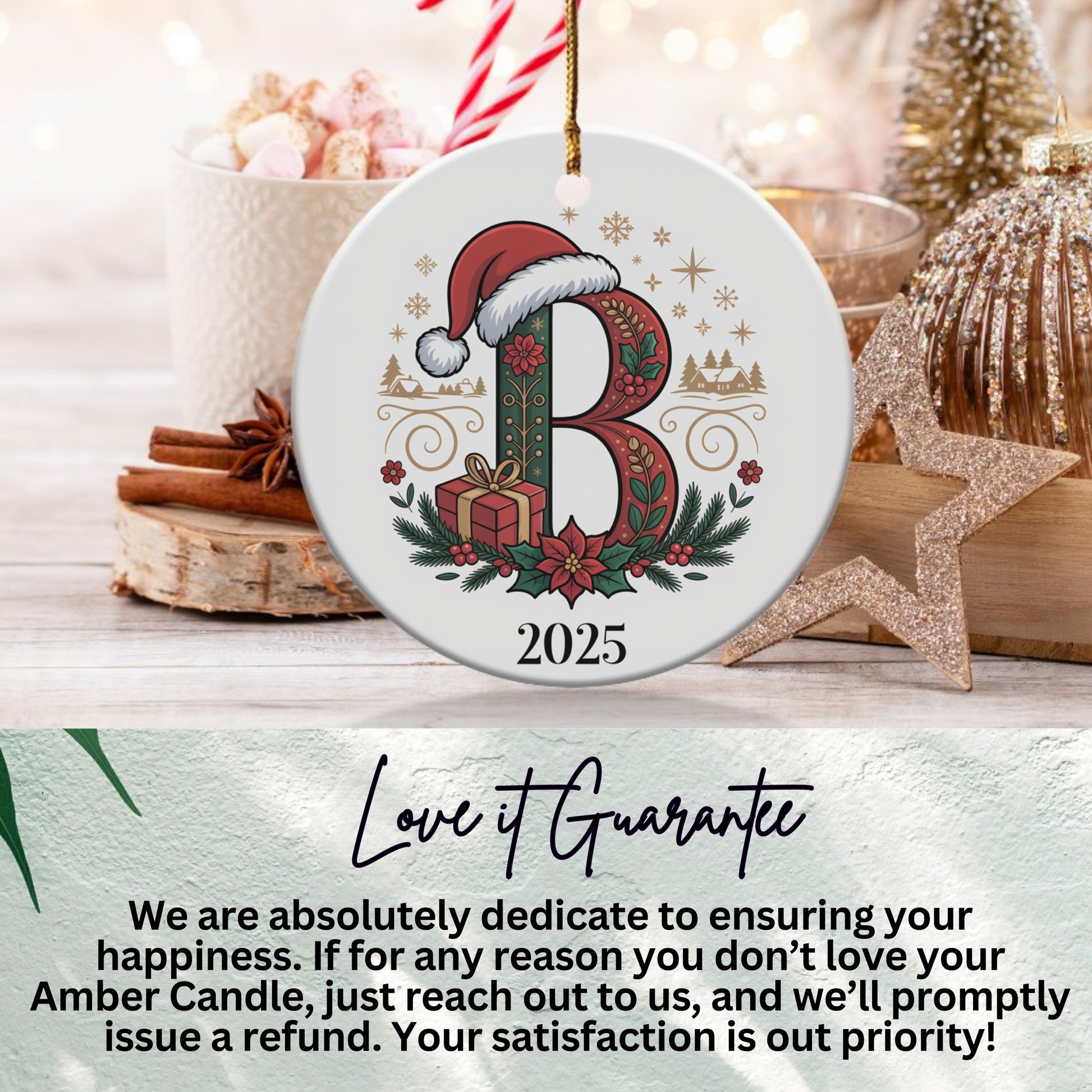 Personalized 2025 Christmas Initial Ornament product