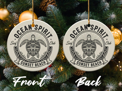 Ocean Spirit Sunset Beach Surf Club ornament product
