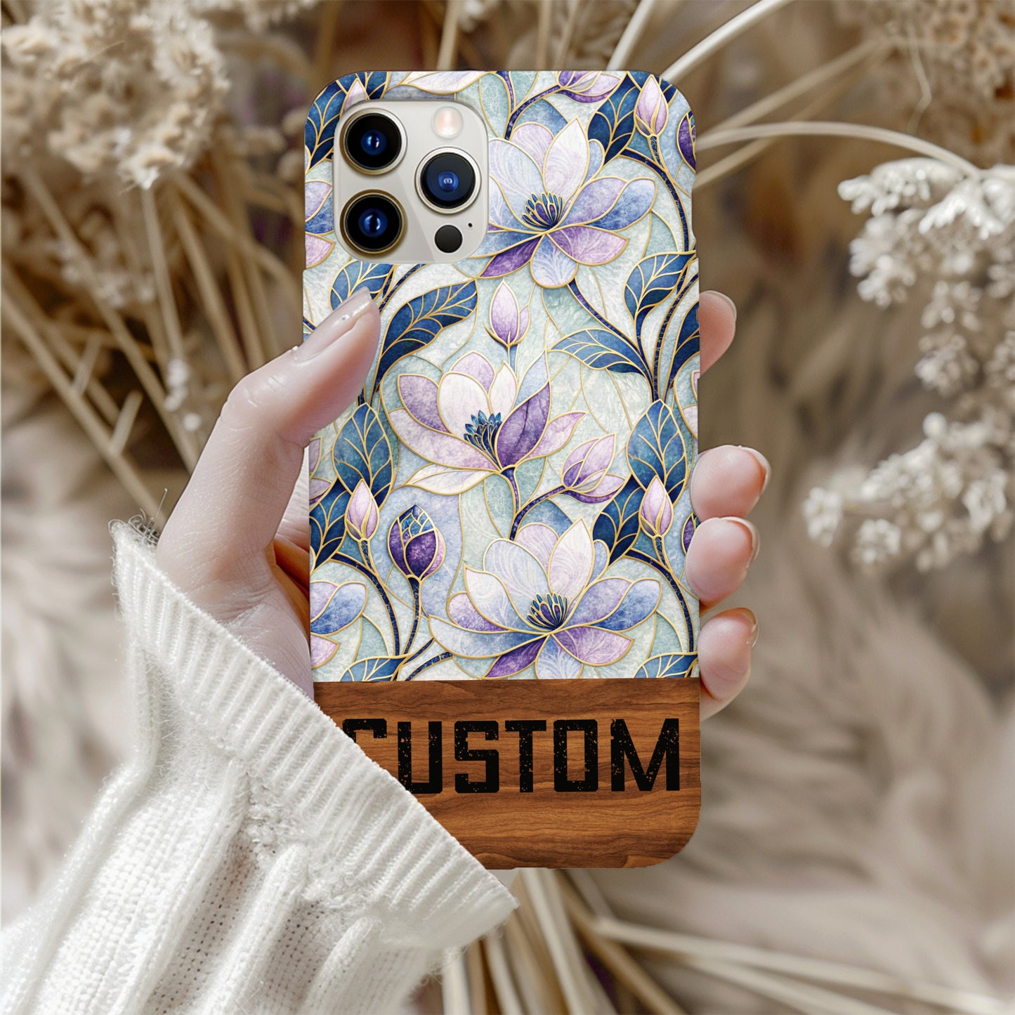 Custom Floral Pattern Phone Case with Artistic Design
