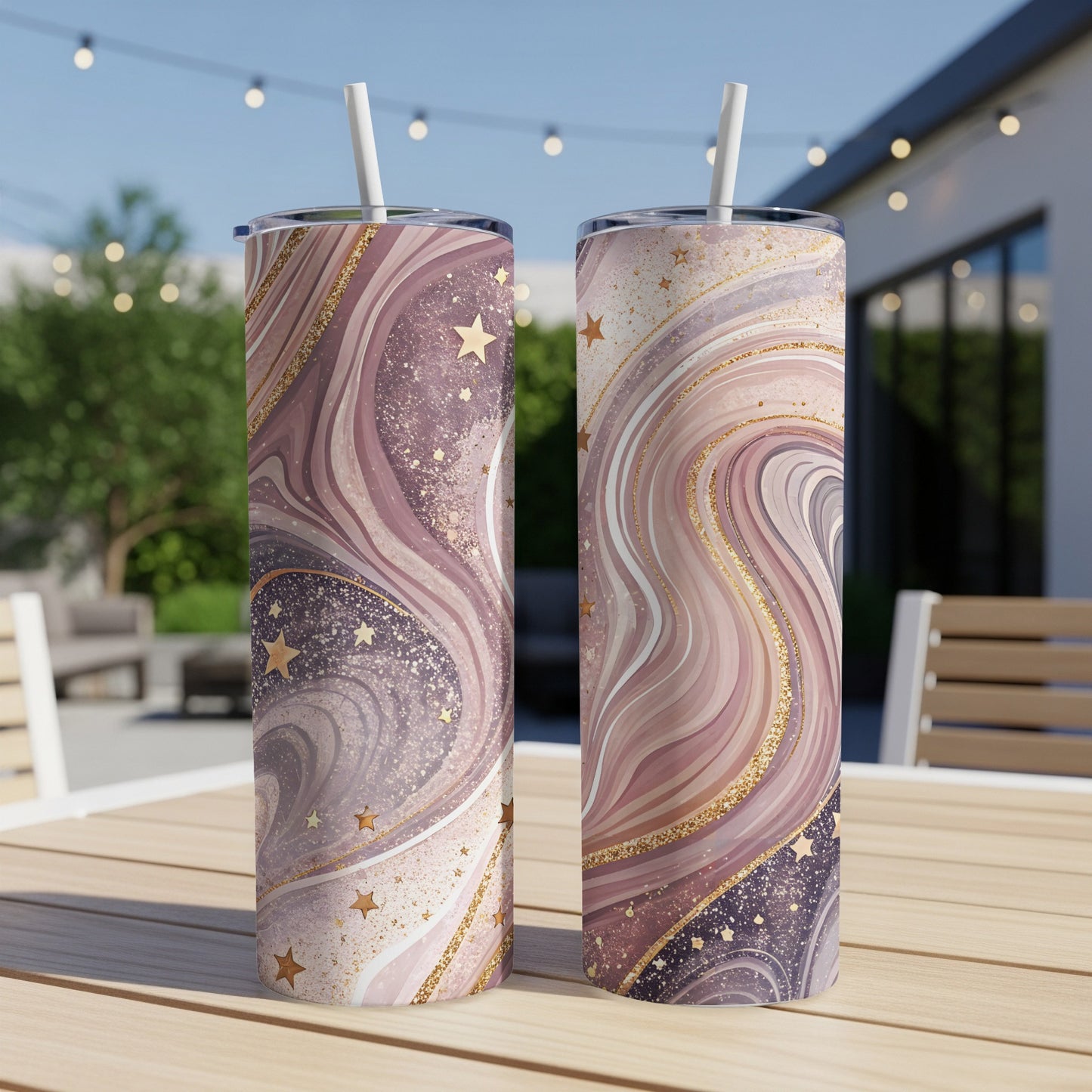 Magical Stars and Swirls Design Tall Tumblers