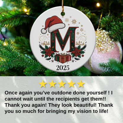 Personalized Christmas Initial Ornament Holiday product