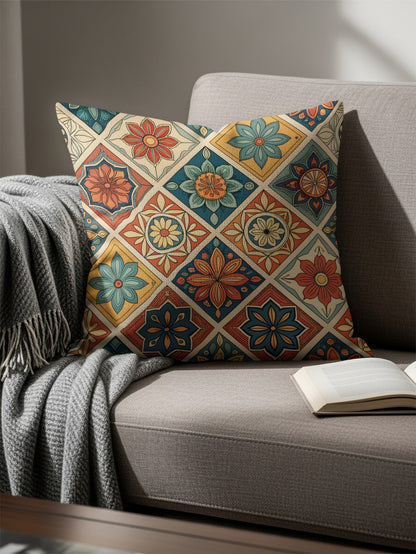 Colorful Geometric Patterned Decorative Pillow