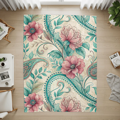 Elegant Floral Paisleys and Blooms Artistic Velveteen Plush Blankets - Walk Greener