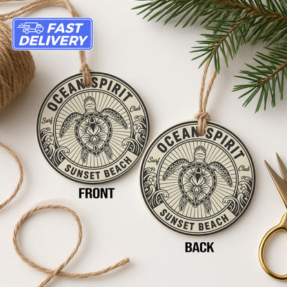 Ocean Spirit Sunset Beach Ornament product type