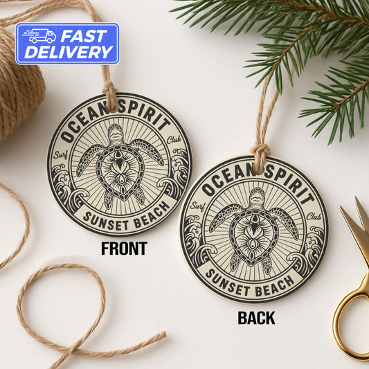 Ocean Spirit Sunset Beach Ornament product type