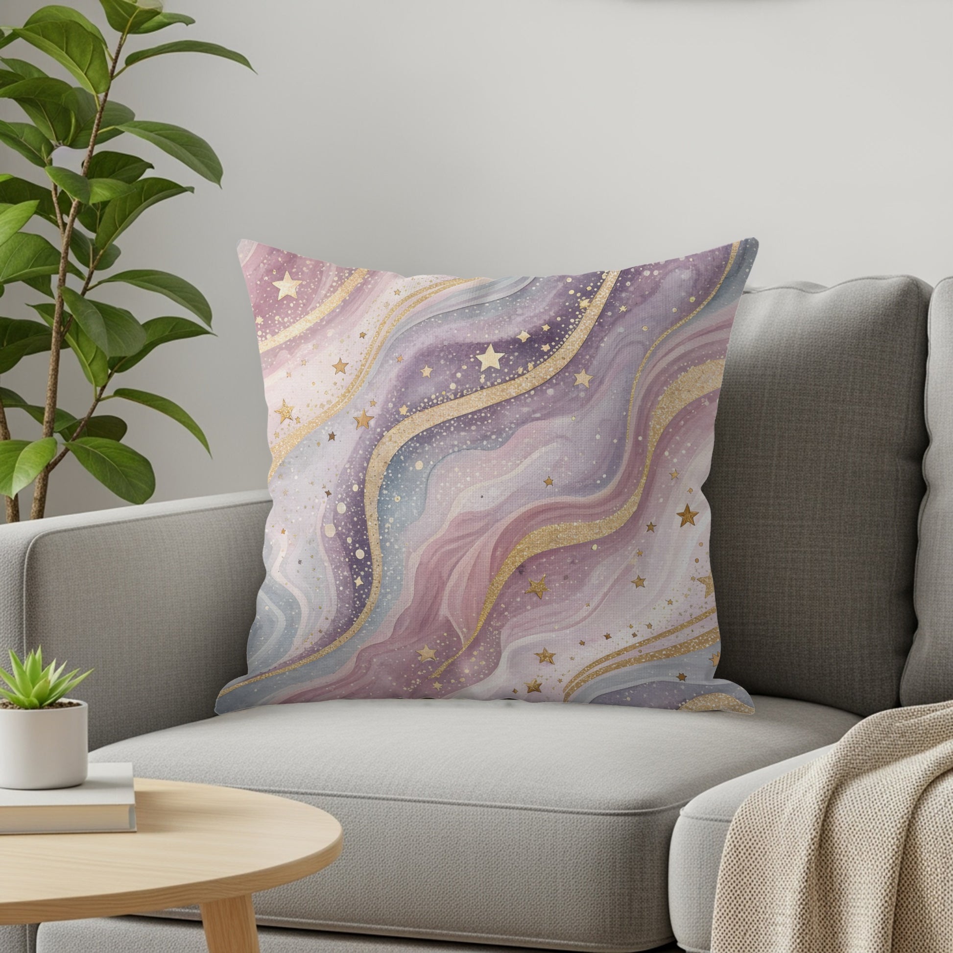 Colorful Starry Night Decorative Throw Pillow