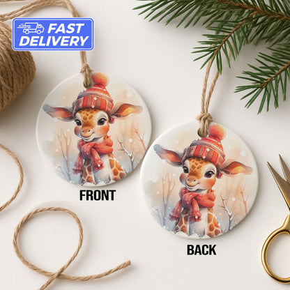 Cute Giraffe Winter Illustration Fast Delivery product type