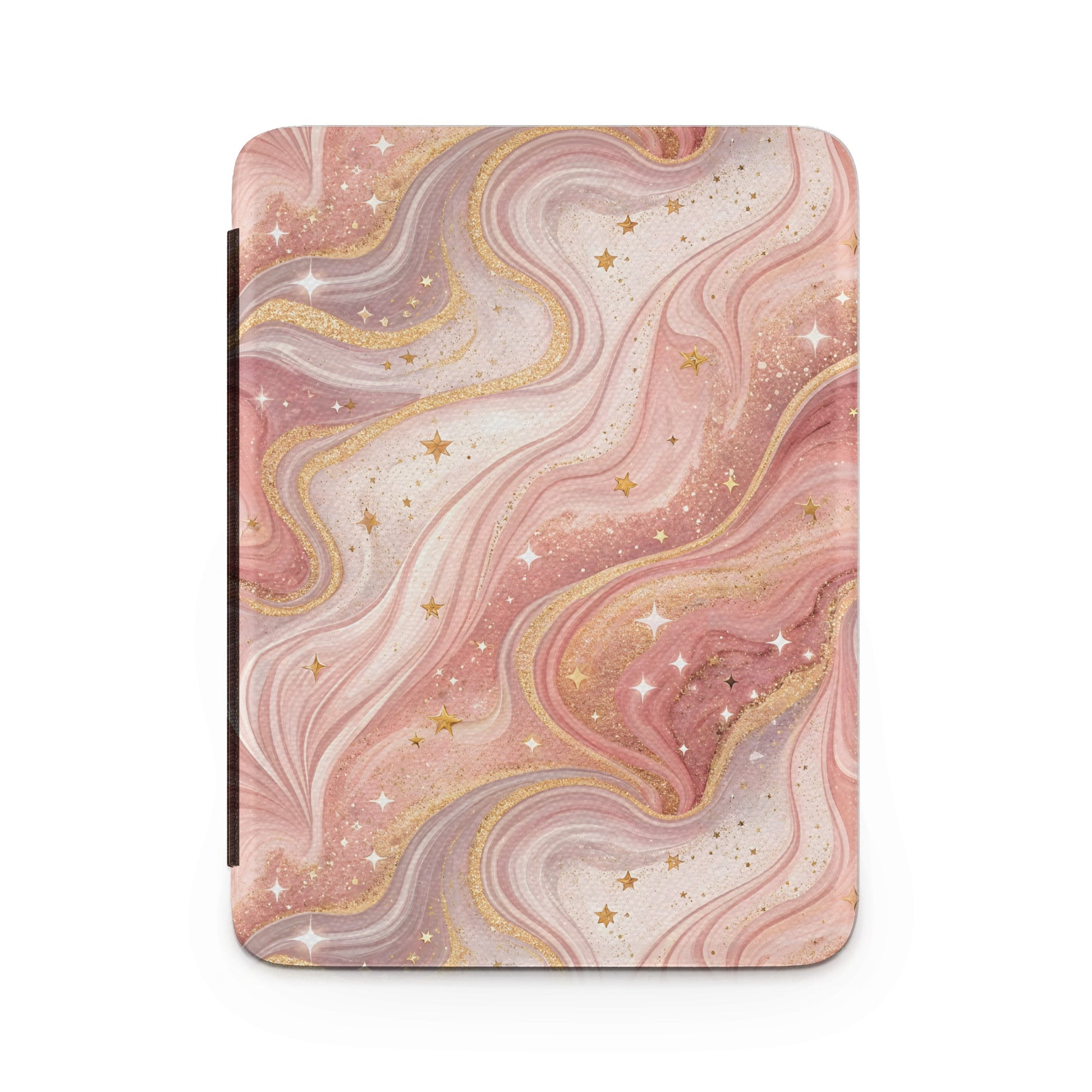 Glittery Pink and Gold Swirl Patterned Tablet Case