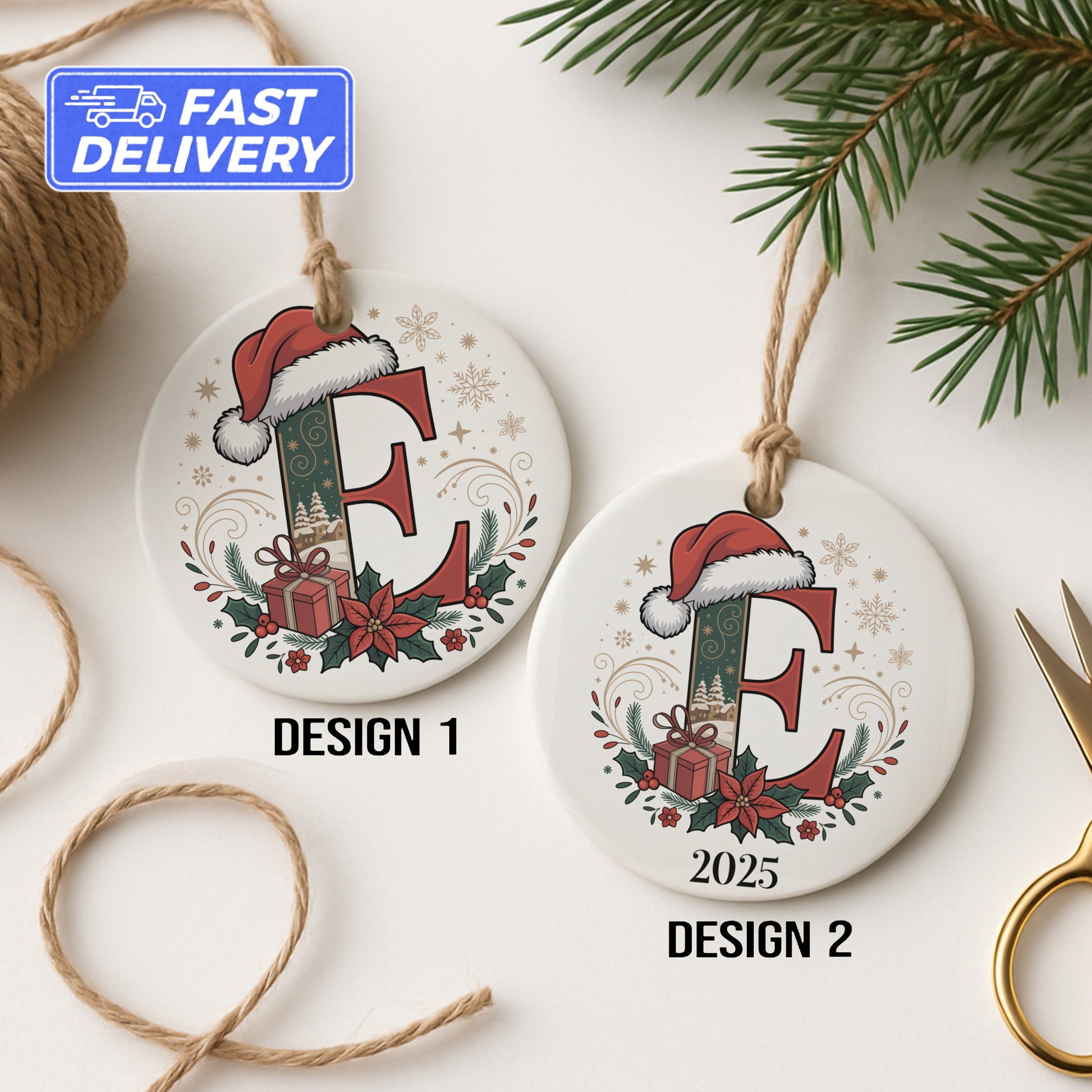 Personalized 2025 Christmas Ornament Hanging product type