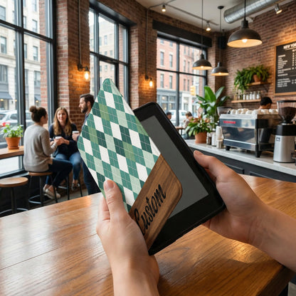 Personalized Green Argyle Tablet Sleeve Cover