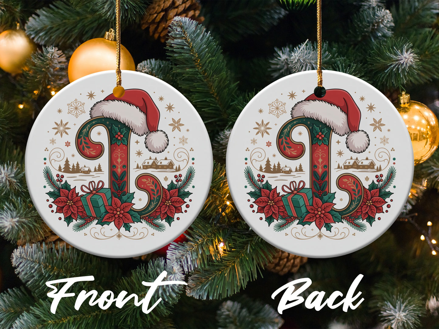Christmas Holiday Ornament with Santa Hat product type