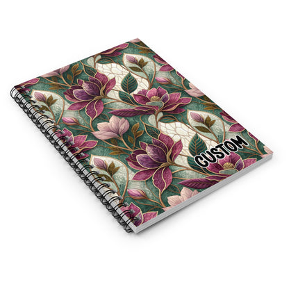 Floral Pattern Custom Spiral Notebook Stationery