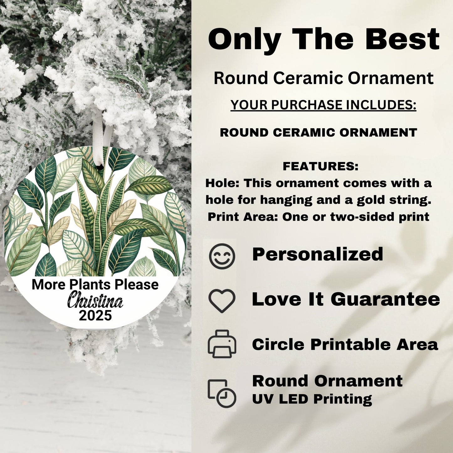 Only The Best Round Ceramic Ornament Product