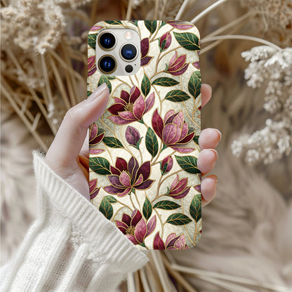 Floral Patterned Leaves and Blooms Phone Case