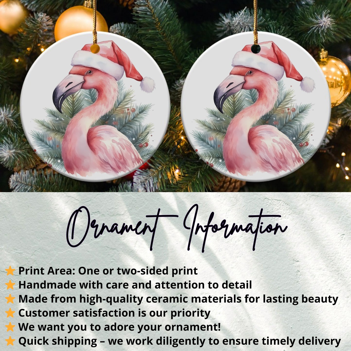 Christmas Flamingo Ornaments for Holiday Decor product