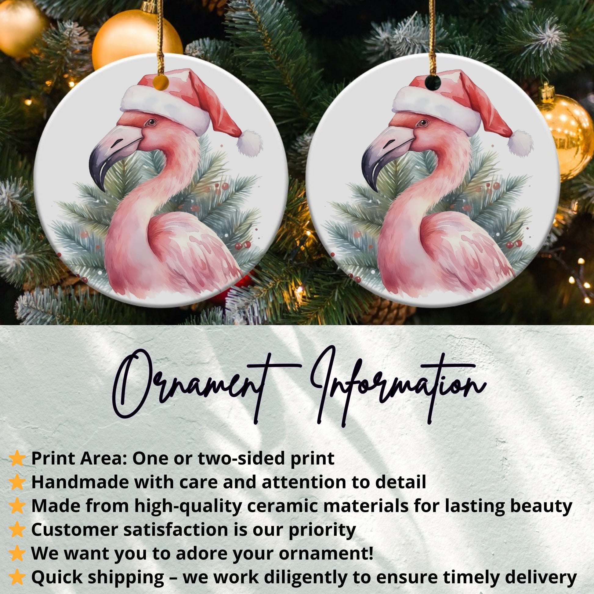 Christmas Flamingo Ornaments for Holiday Decor product