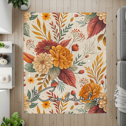 Colorful Floral Kimberyly Autumn Pattern Custom Rug