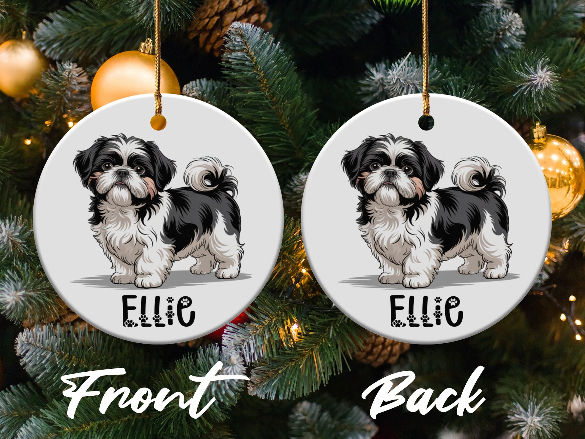 Personalized Dog Christmas Ornament Unique Holiday product type