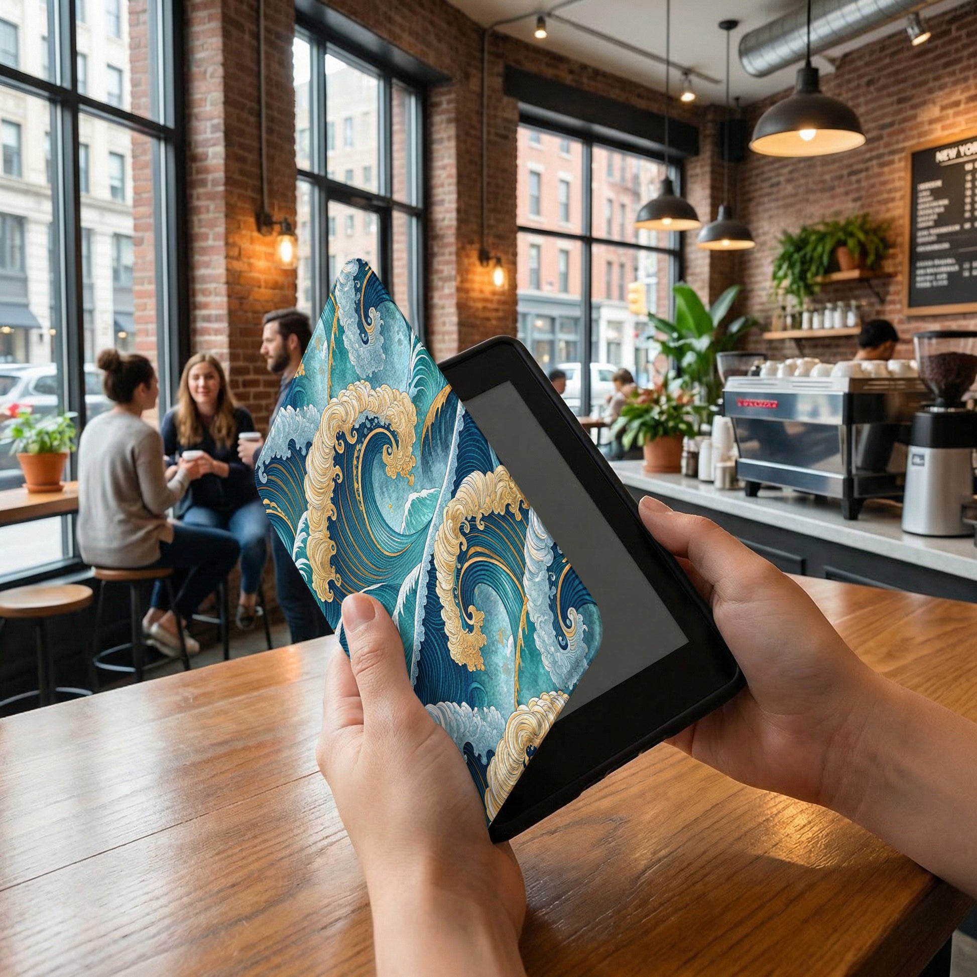 Ocean Wave Design Tablet Cover for Stylish Protection