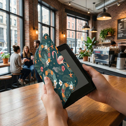 Tropical Floral and Flamingo Design eReader Case