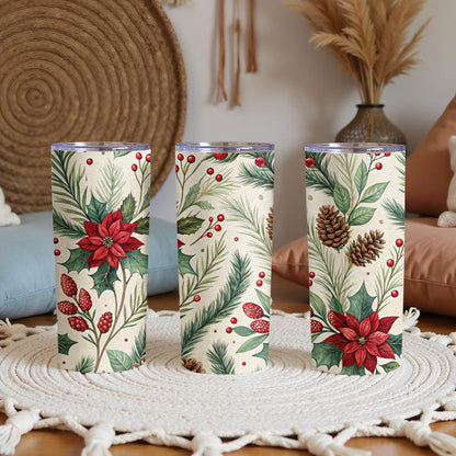 Festive Christmas Theme Insulated Tumblers Holiday Gift