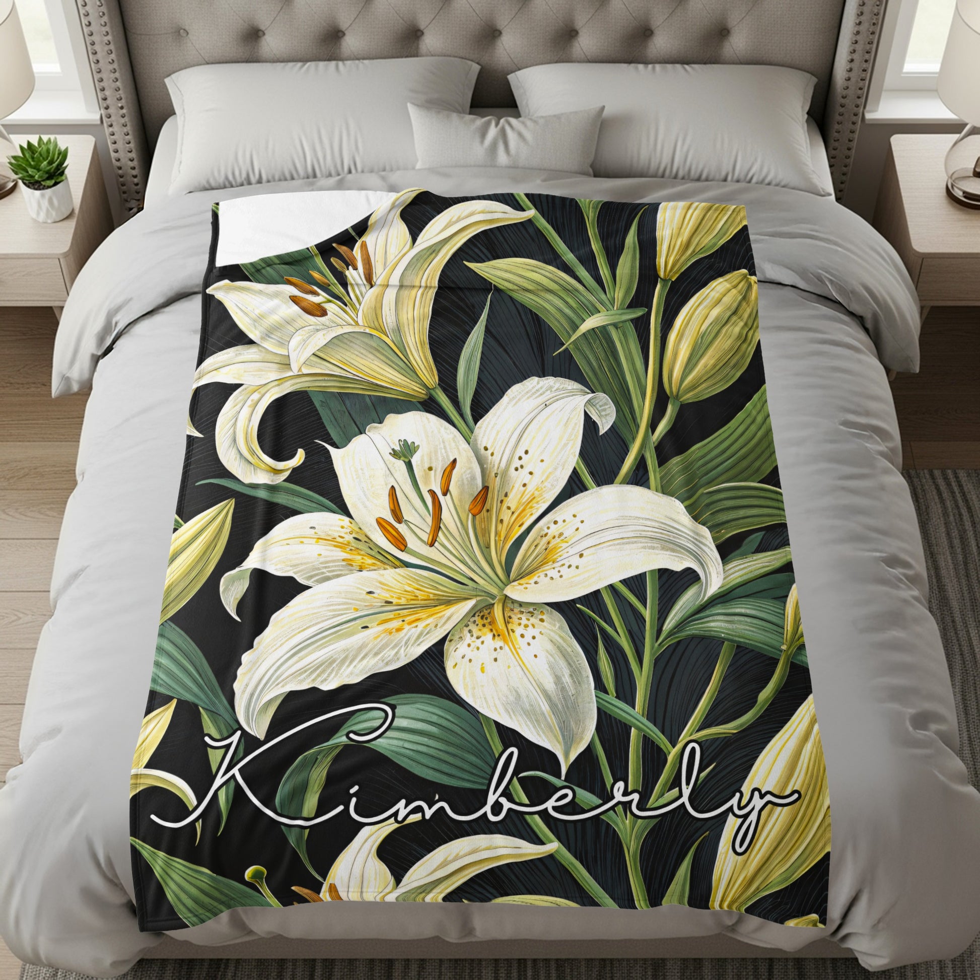 Floral Custom Name Blankets Perfect Personalized Gifts - Walk Greener