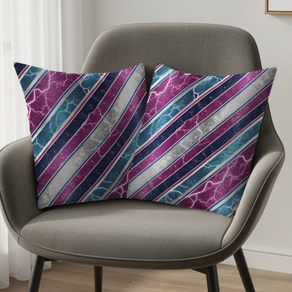 Diagonal Lightning and Stripe Patterned Design Throw Pillows - Walk Greener