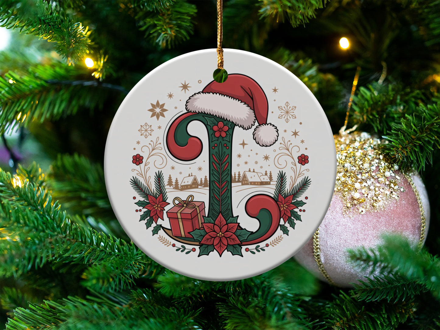 Festive Monogrammed Ornament Christmas Tree Decoration product type