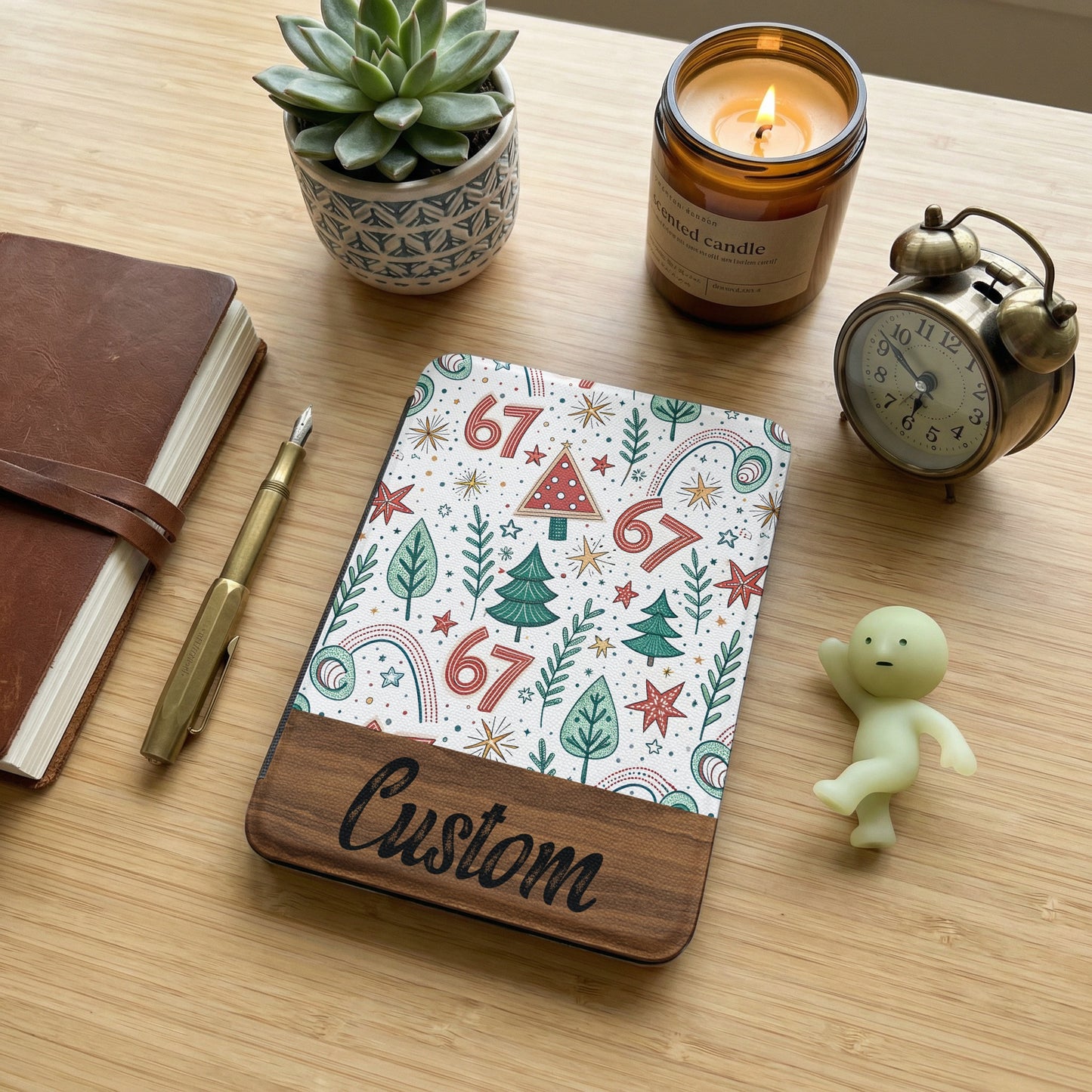 Christmas Theme Custom Journal with Decorations