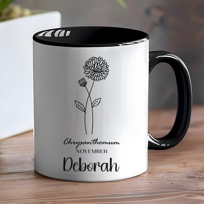 Chrysanthemum November Deborah Custom Mug Gift