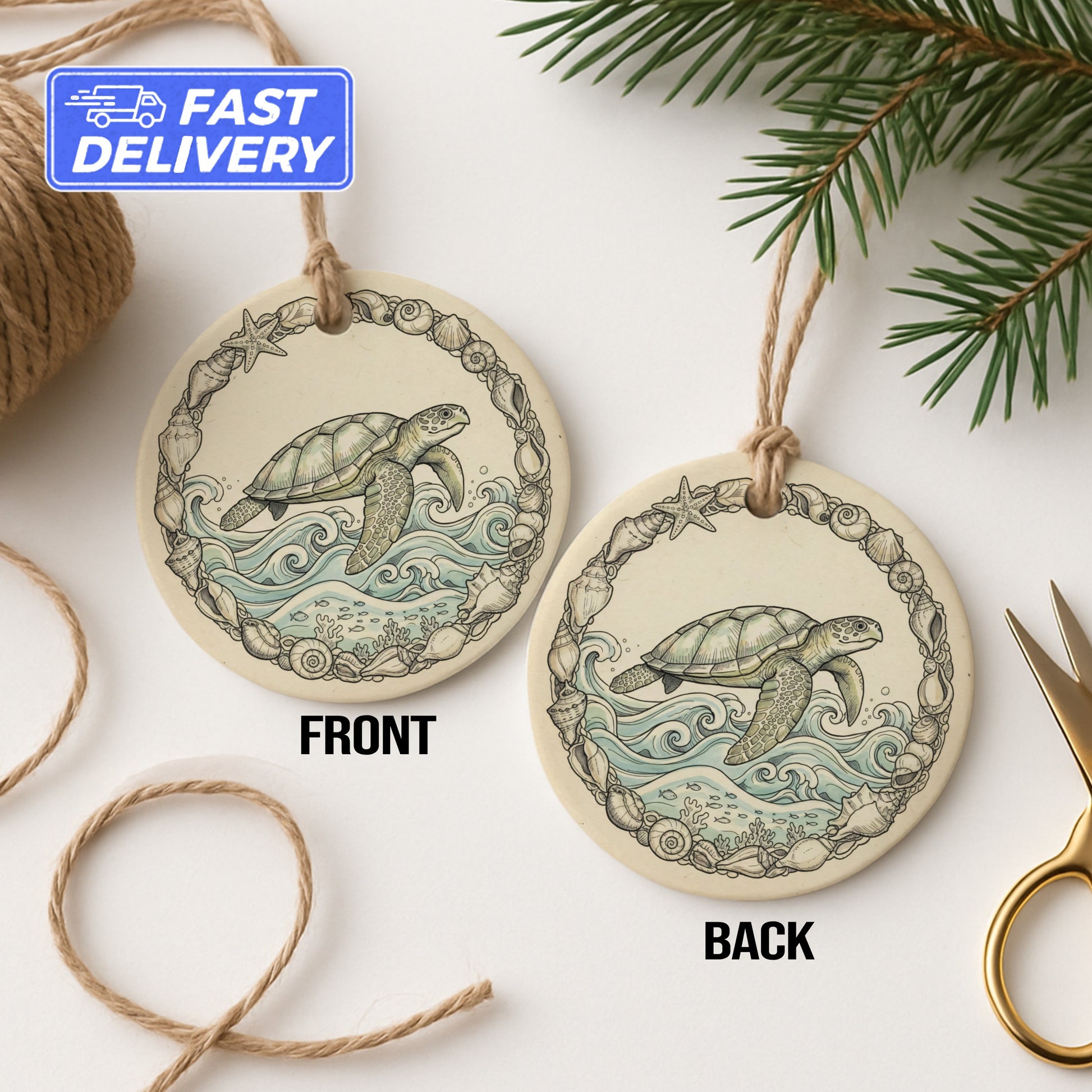 Sea Turtle Double-Sided Hanging Ornament product type