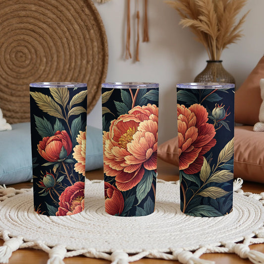 Elegant Floral Design Tall Tumblers for Daily Use