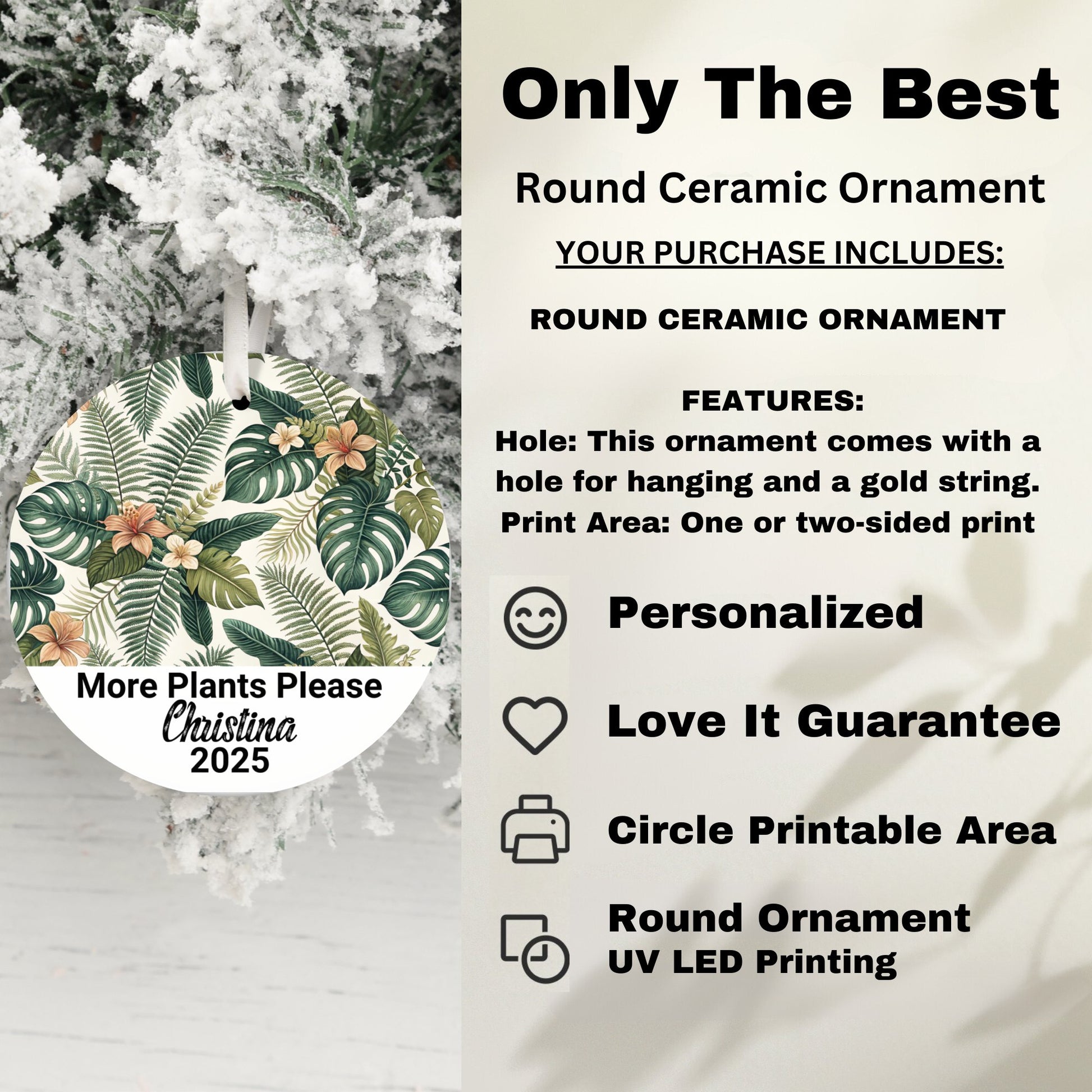 Only The Best Round Ceramic Ornament product type