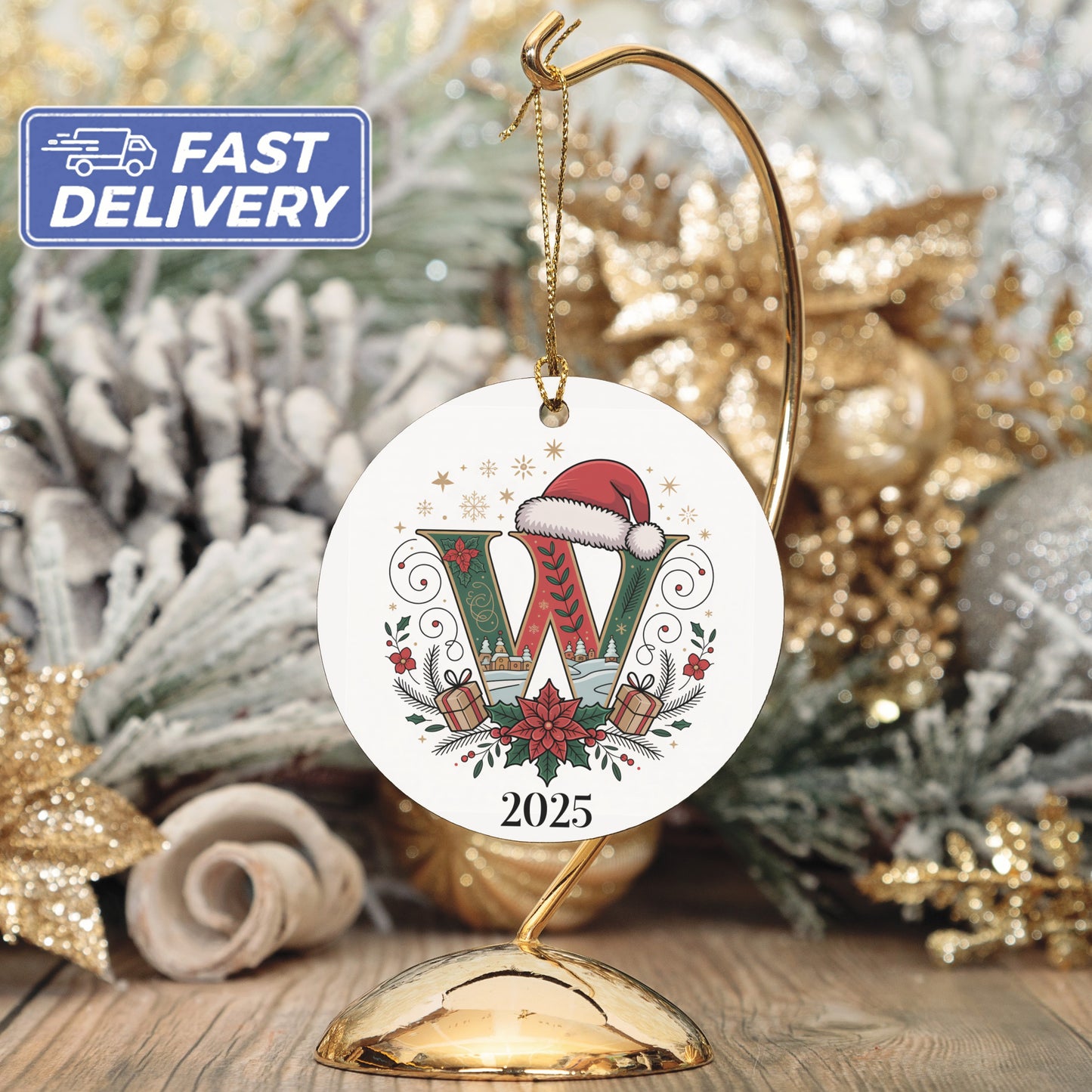 Personalized Christmas Ornament 2025 Holiday Decor product type