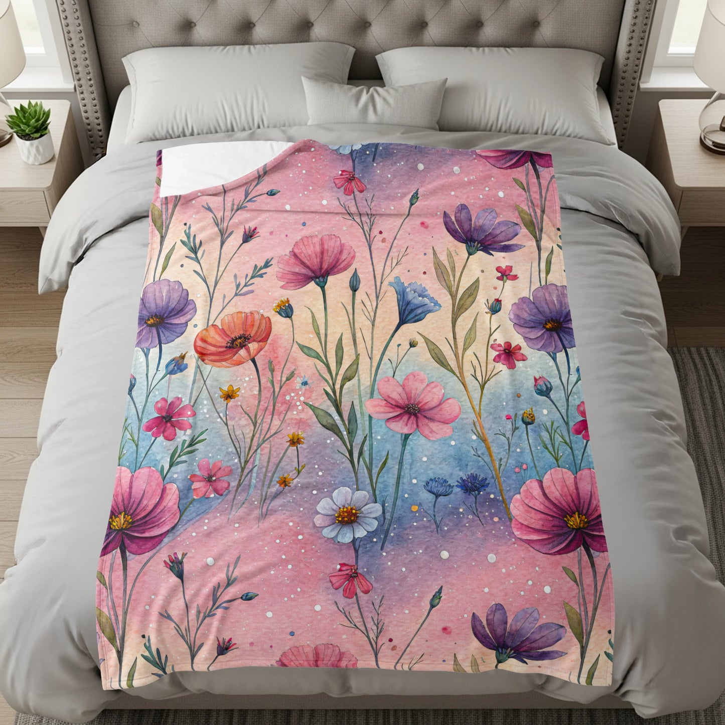Pastel Watercolor Floral Pattern Summer Time Spring Design - Walk Greener