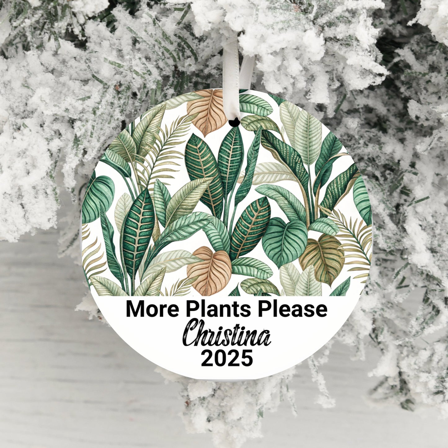 Personalize Custom More Plants Please Ornament product type