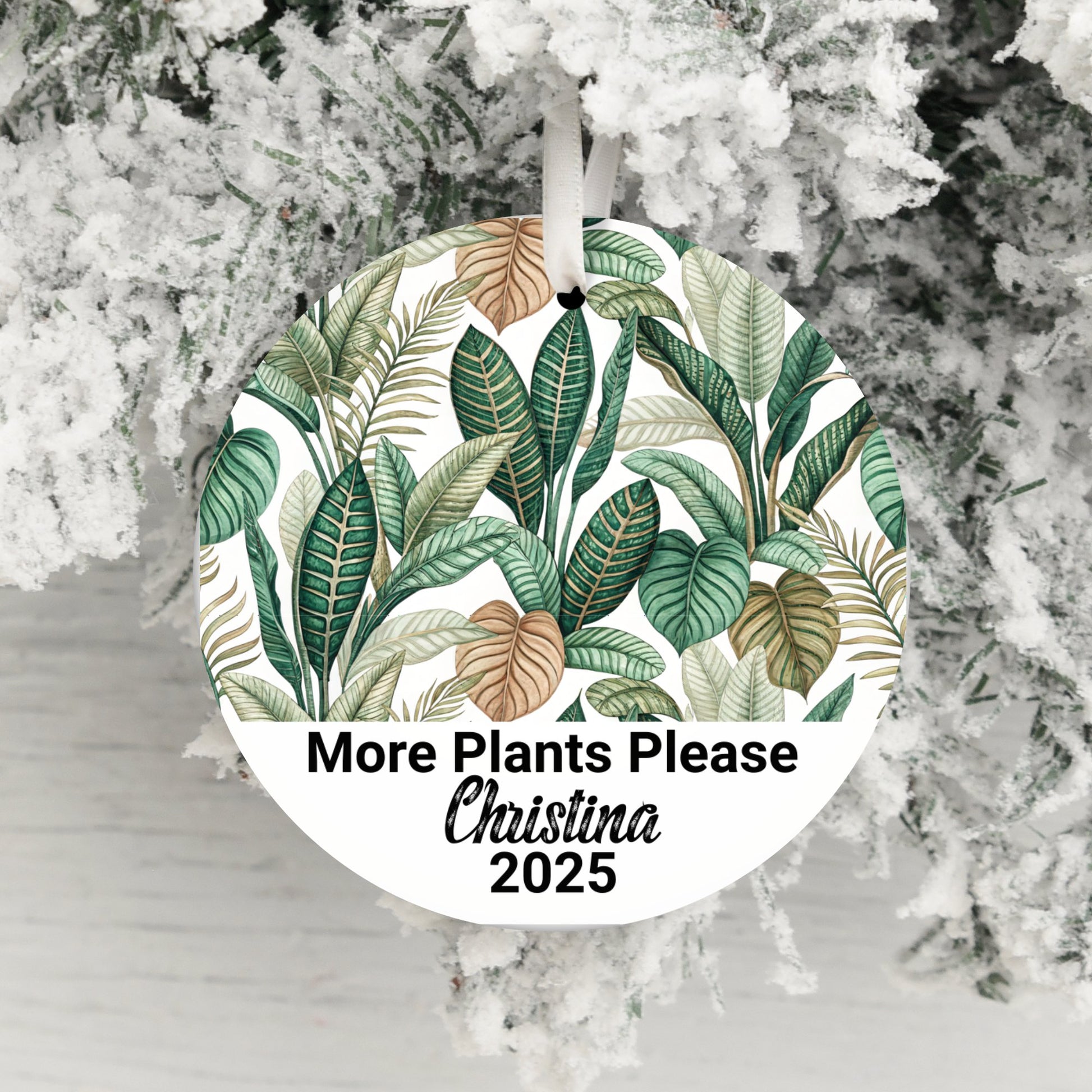 Personalize Custom More Plants Please Ornament product type