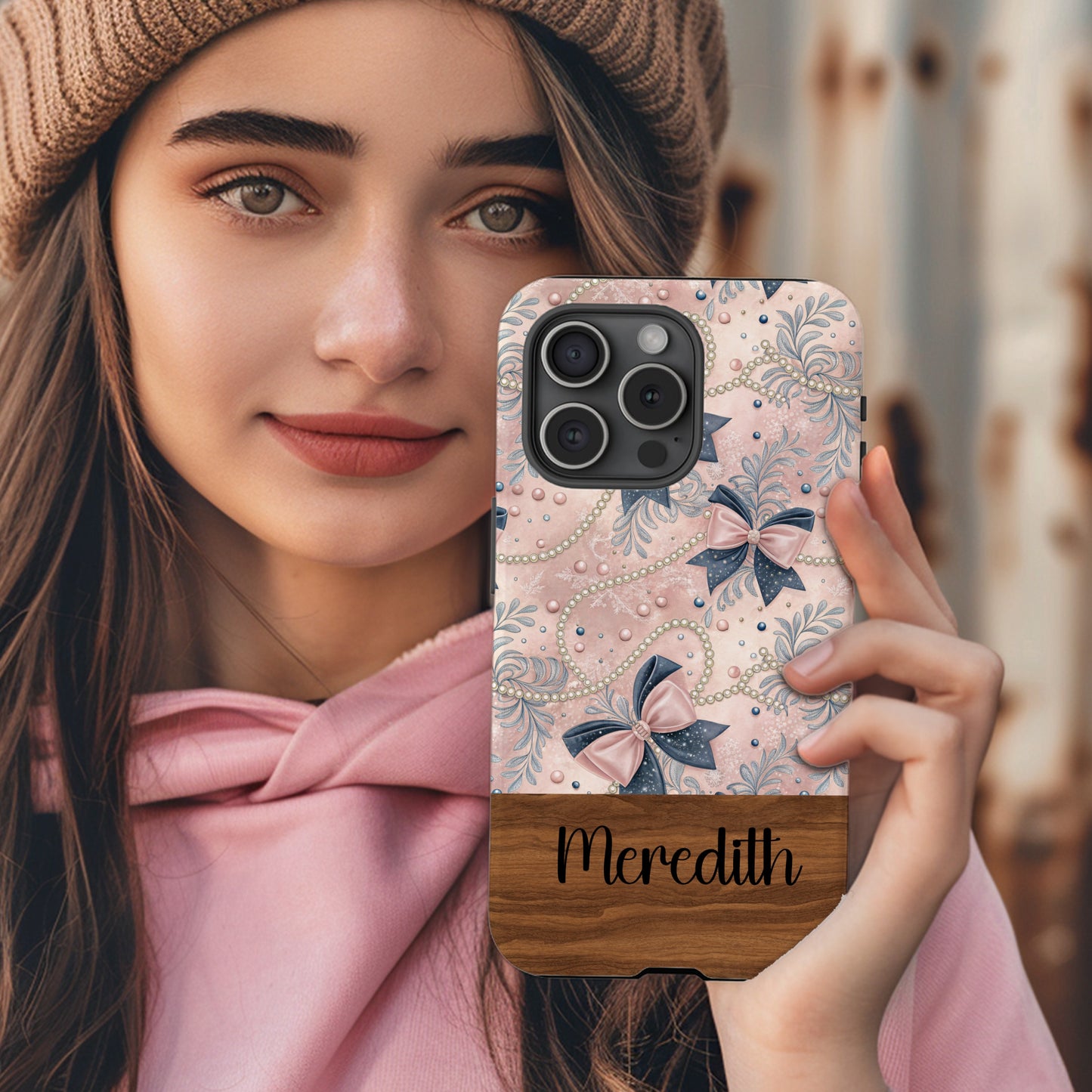 Custom Meredith Bow Design Personalized Phone Case