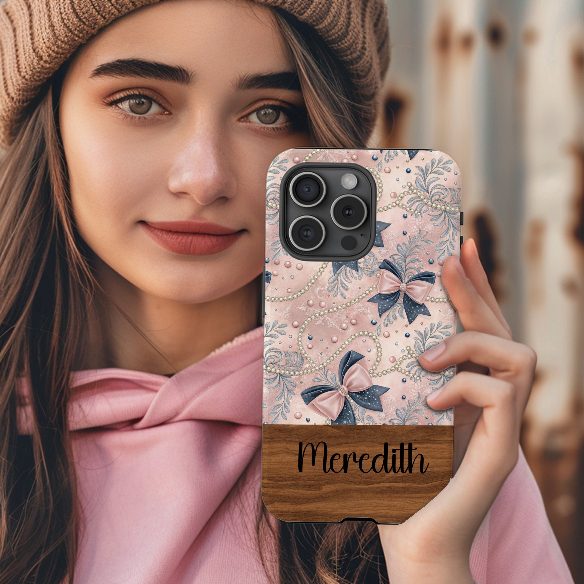Custom Meredith Bow Design Personalized Phone Case