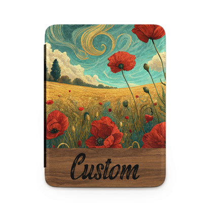 Custom Field with Red Poppies Design Hardcover Book