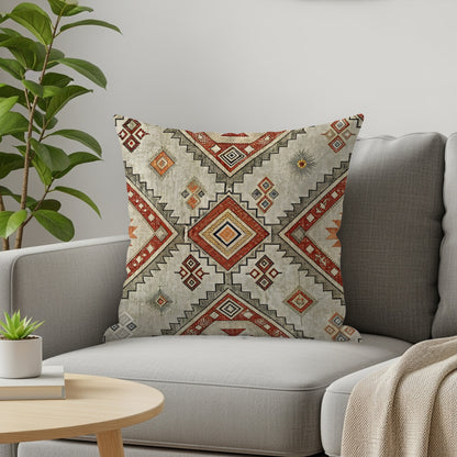 Geometric Patterned Pillow with Southwestern Design
