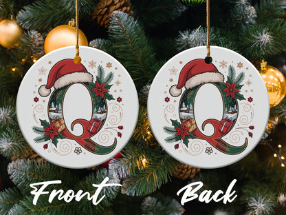 Festive Monogram Q Christmas Tree Ornament product
