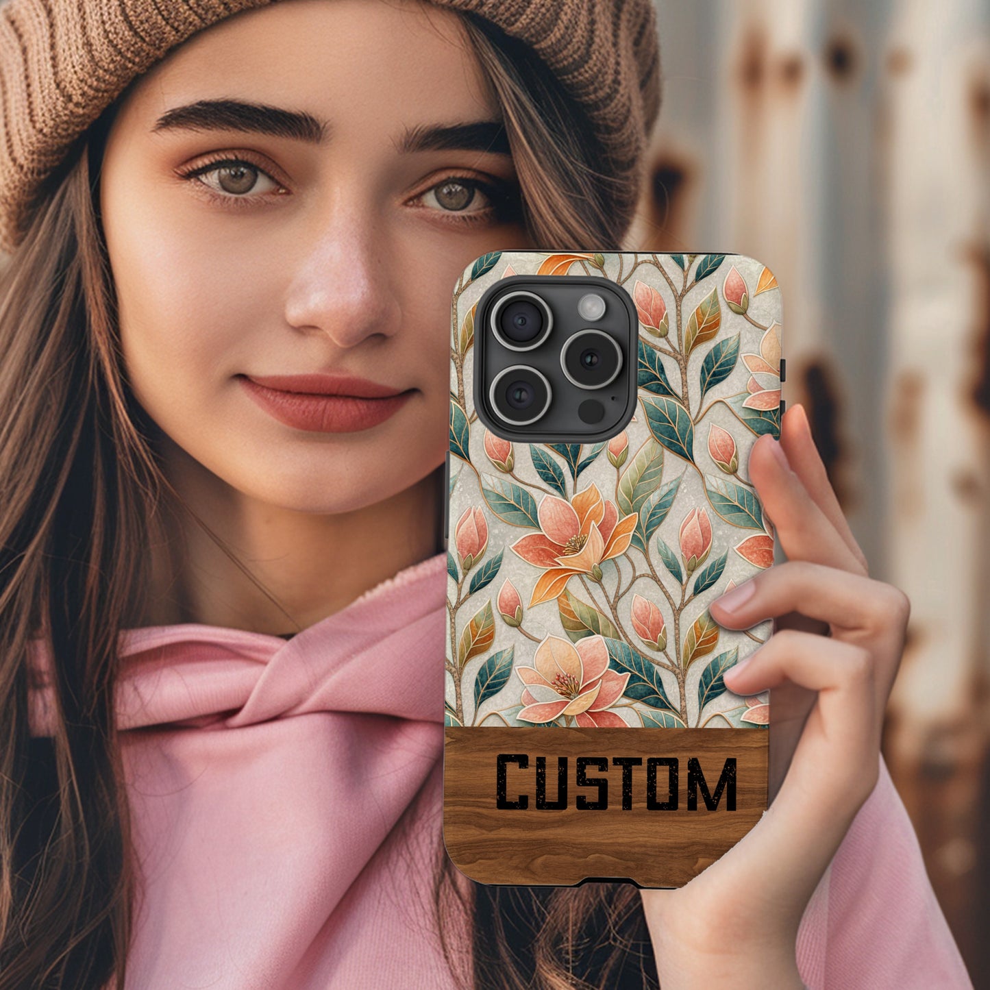 Customizable Floral Design Phone Case High-Quality Print