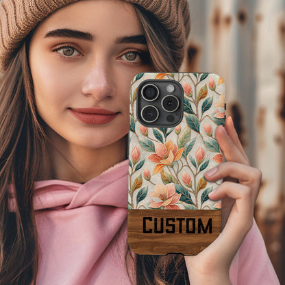 Customizable Floral Design Phone Case High-Quality Print