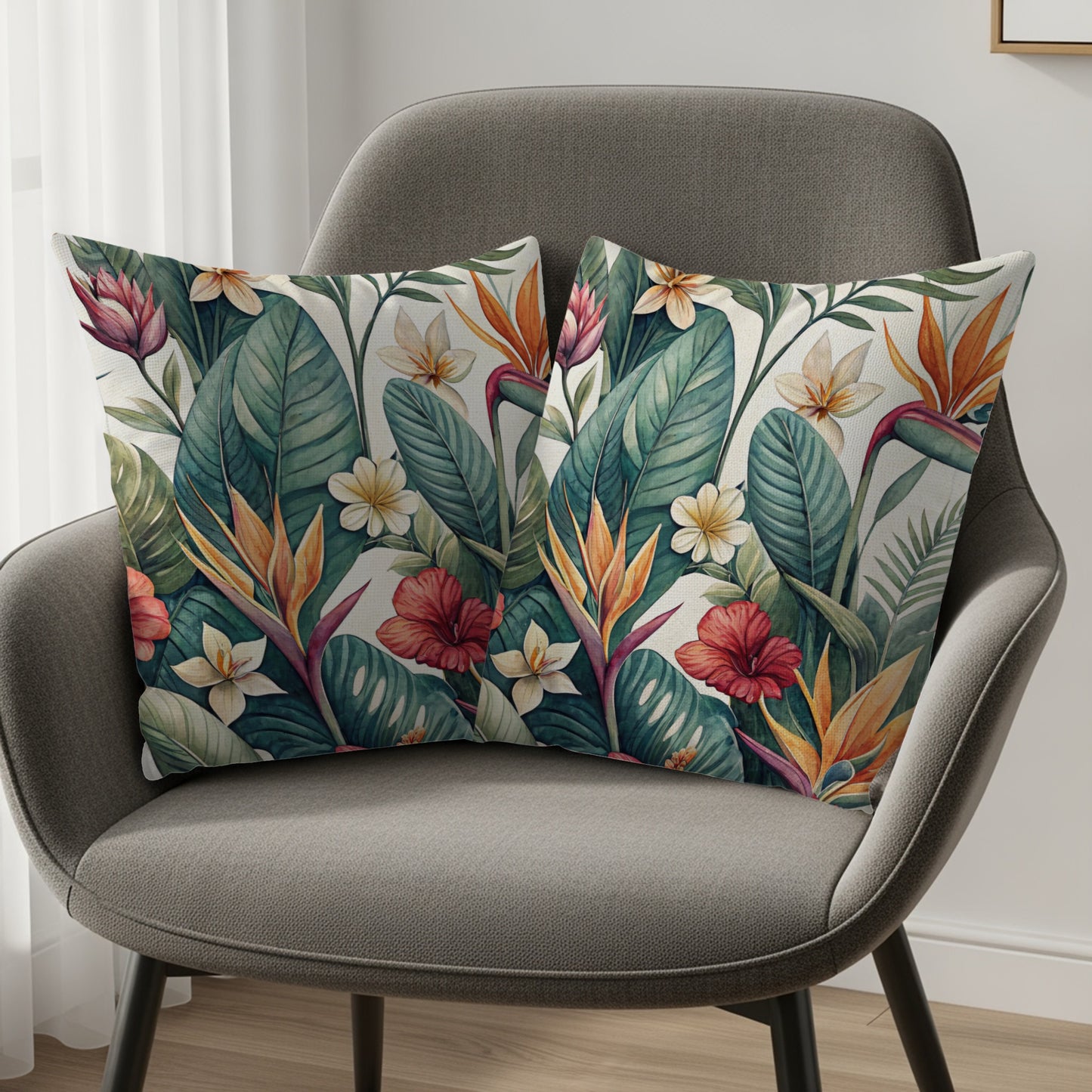 Vibrant Tropical Floral Design Decorative Cushion Covers