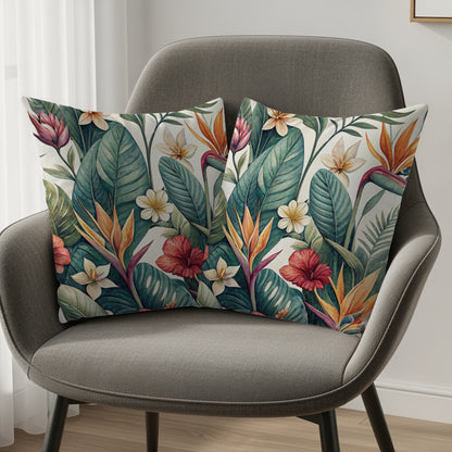 Vibrant Tropical Floral Design Decorative Cushion Covers