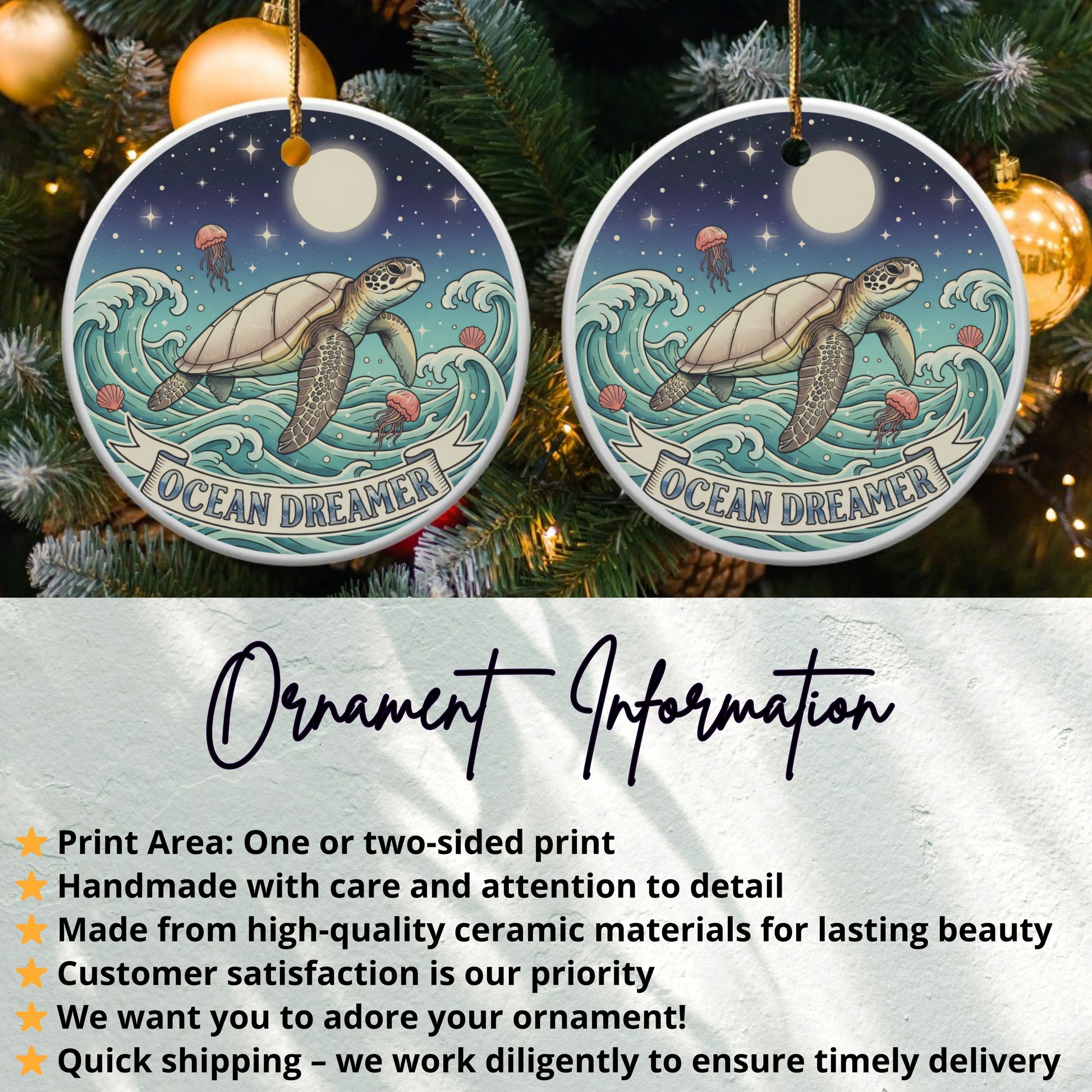 Ocean Dreamer Sea Turtle Christmas Ornament product